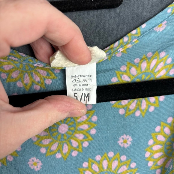 NATURAL LIFE 100% Cotton Blue and Yellow Floral Blouse Sz S/M - Picture 4 of 8